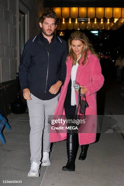 Christopher Schwarzenegger and Maria Shriver are seen on November 17, 2021 in New York City, New York.