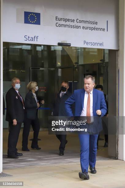 David Frost, U.K. Brexit minister, arrives for a meeting with Maros Sefcovic, vice president of European Commission, at the Berlaymont building in...