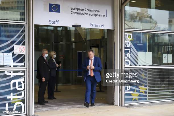 David Frost, U.K. Brexit minister, arrives for a meeting with Maros Sefcovic, vice president of European Commission, at the Berlaymont building in...