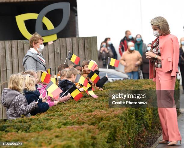 Queen Mathilde visits the Sint Franciscus residential care centre in Vinkt. As part of the read-aloud week, the Queen reads a few extracts from a...