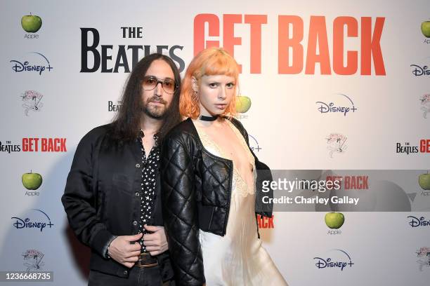 Sean Lennon and Charlotte Kemp Muhl attend the Exclusive 100-Minute Sneak Peek of Peter Jackson's The Beatles: Get Back at El Capitan Theatre on...
