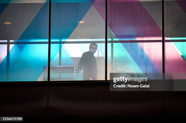 Medical worker walks inside Mount Sinai Hospital in East Harlem during the coronavirus pandemic on May 30, 2020 in New York City. Government...