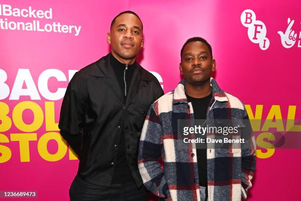 Pirates" director Reggie Yates and "Boxing Day" director Aml Ameen attend a screening and Q&A for "Pirates" at the BFI Southbank on November 20, 2021...