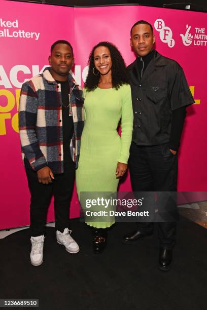 Boxing Day" director Aml Ameen, Afua Hirsch and "Pirates" director Reggie Yates attend a screening and Q&A for "Pirates" at the BFI Southbank on...