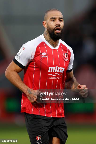 Kyle Vassell of Cheltenham Town during the Sky Bet League One match between Cheltenham Town and Shrewsbury Town at The Jonny-Rocks Stadium on...