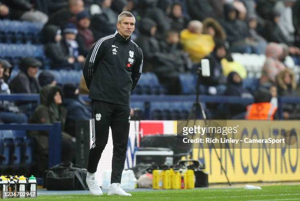 Cardiff City manager Steve Morison during the Sky Bet Championship match between Preston North End and Cardiff City at Deepdale on November 20, 2021...