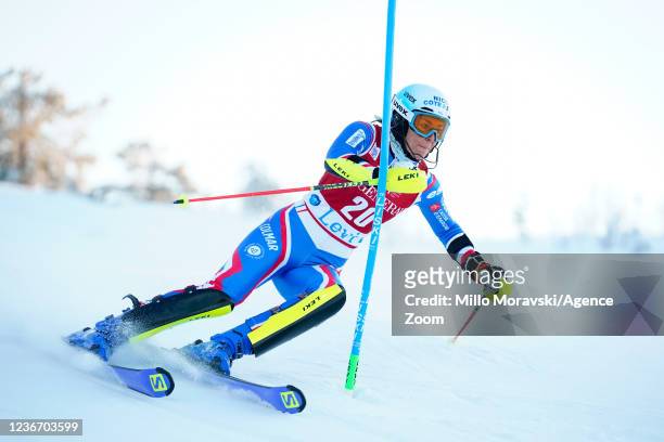 Nastasia Noens of France competes during the Audi FIS Alpine Ski World Cup Women's Slalom on November 21, 2021 in Levi Finland.