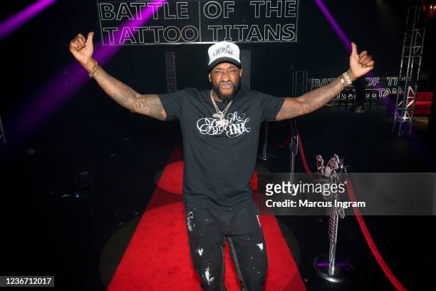 Ceaser Emanuel attends the Black Ink Crew Franchise - Tri-City Tattoo Battle at Atlanta Production Factory on November 20, 2021 in Atlanta, Georgia....