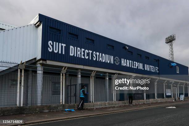 General view of the outside of the stadium during the Sky Bet League 2 match between Hartlepool United and Forest Green Rovers at Victoria Park,...