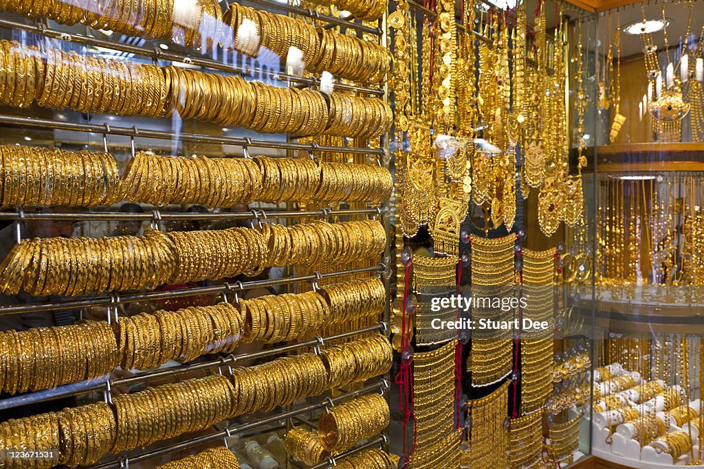 Gold jewelry for sale, gold souk, Dubai