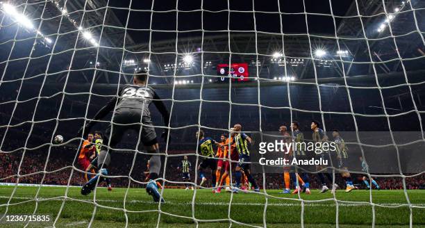 Goalkeeper Berke Ozer of Fenerbahce in action during the Turkish Super Lig week 13 soccer match between Galatasaray and Fenerbahce in Istanbul,...