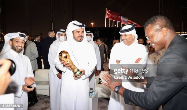 President of the Qatar Olympic Committee Joaan bin Hamad bin Khalifa Al Thani , French former professional footballer Marcel Desailly and Secretary...