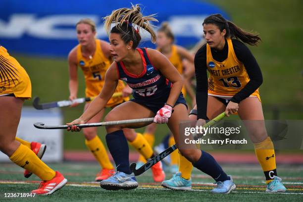 Valu Paul of the Shippensburg Raiders /reacts to a play during the Division II Womens Field Hockey Championship held at Biemesderfer Stadium on...