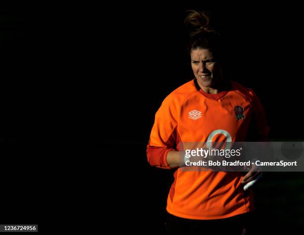 England's Sara Hunter during the Red Roses 2021 Autumn International match between England Red Roses and USA Women at Sixways Stadium on November 21,...