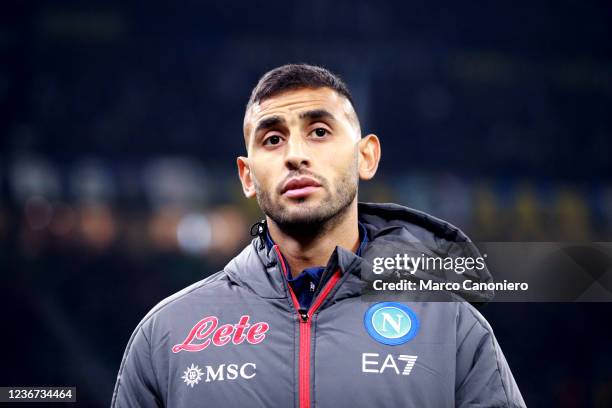 Faouzi Ghoulam of Ssc Napoli looks on during the Serie A match between Fc Internazionale and Ssc Napoli. Fc Internazionale wins 3-2 over Ssc Napoli.