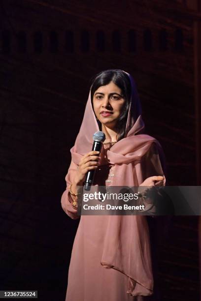 Malala Yousafzai attends a special gala performance of Andrew Lloyd Webber's "Cinderella" in support of The Malala Fund at Gillian Lynne Theatre on...