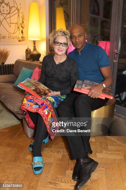 Fiona Hawthorne and Colin Salmon celebrate the launch of Fiona Hawthorne's new books "Drawing on the Inside: Kowloon Walled City 1985" and "The...