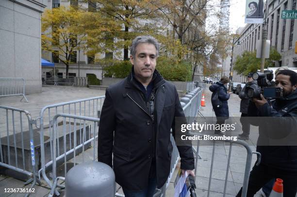 Michael Cohen, former personal lawyer to U.S. President Donald Trump, leaves from federal court in New York, U.S., on Monday, Nov. 22, 2021. On...