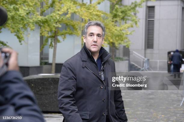 Michael Cohen, former personal lawyer to U.S. President Donald Trump, leaves from federal court in New York, U.S., on Monday, Nov. 22, 2021. On...