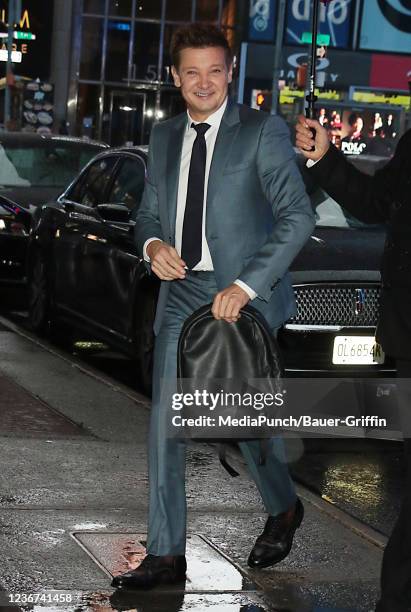 Jeremy Renner is seen on November 22, 2021 in New York City.