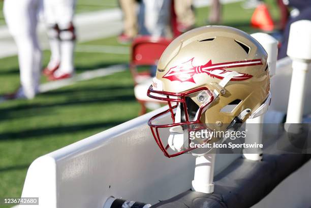 Florida State helmet during a game between the Boston College Eagles and the Florida State Seminoles on November 20 at Alumni Stadium in Chestnut...