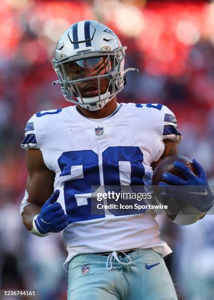 Dallas Cowboys running back Tony Pollard before an NFL football game between the Dallas Cowboys and Kansas City Chiefs on Nov 21, 2021 at GEHA Field...