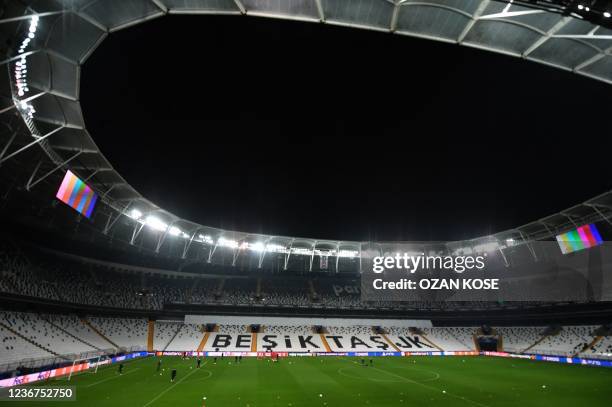 Ajax Amsterdam's players attend a training session on the eve of the UEFA Champions League group C football match between Besiktas and Ajax at the...