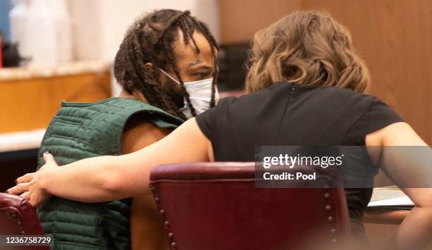 Darrell Brooks appears at Waukesha County Court on November 23, 2021 in Waukesha, Wisconsin. Brooks is charged with killing five people and injuring...