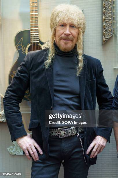 Manuel Martínez of the Spanish rock band, Medina Azahara poses for photos, during the presentation of the album 'Llegó el día'.