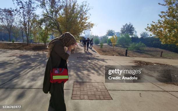 Number of students affected by tear gas after security forces intervene to disperse crowd as they gather to stage a protest outside University of...