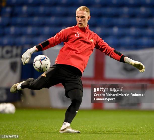 Blackburn Rovers' Pontus Dahlberg warms up during the Sky Bet League One match between Bolton Wanderers and Doncaster Rovers at University of Bolton...