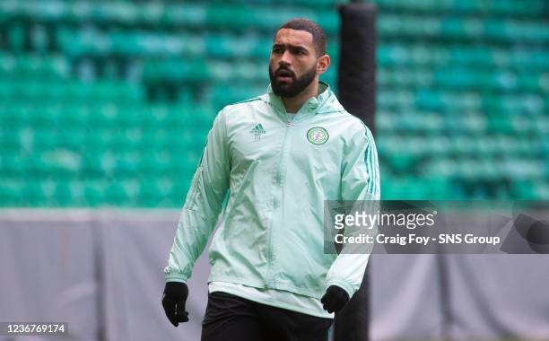 Cameron Carter-Vickers during a Celtic training session at Celtic Park, on November 24 in Glasgow, Scotland.
