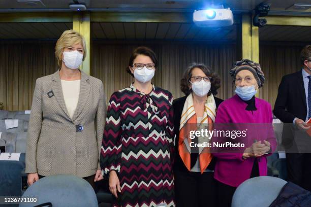 Roberta Pinotti, Maria Edera Spadoni, Marina Sereni, Emma Bonino during the News Meeting in favor of Afghan women and against all violence in the...