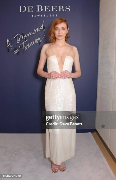 Eleanor Tomlinson attends the De Beers Jewellers London Flagship Store opening event on November 24, 2021 in London, England.