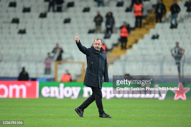 Coach Sergen Yalcin of Besiktas during the UEFA Champions League group C match between Besiktas and AFC Ajax at Vodafone Park on November 24, 2021 in...