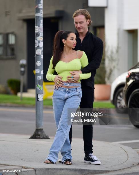 Natasha Grano and Michael Graziano are seen on November 24, 2021 in Los Angeles, California.