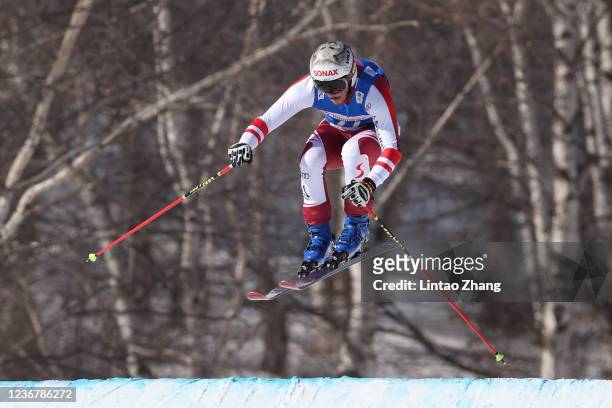 Adam Kappacher of Austria competes In the Men's Ski Cross preliminary of Audi FIS Cross World Cup 2022 at Genting snow park on November 25, 2021 in...