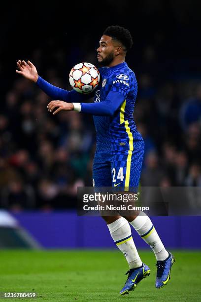 Reece James of Chelsea FC controls the ball during the UEFA Champions League football match between Chelsea FC and Juventus FC. Chelsea FC won 4-0...