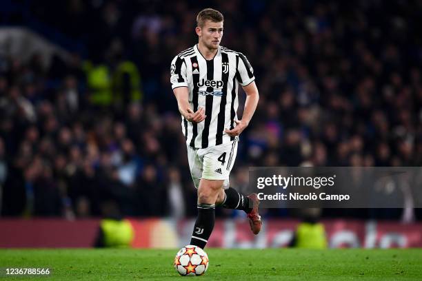 Matthijs de Ligt of Juventus FC in action during the UEFA Champions League football match between Chelsea FC and Juventus FC. Chelsea FC won 4-0 over...