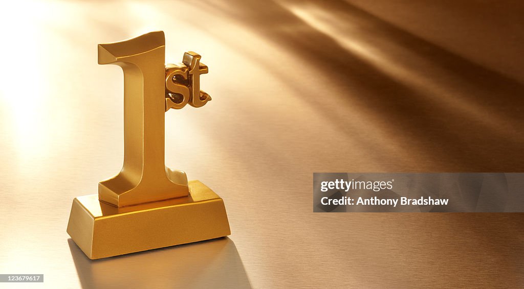 First Class Prize Gold First Prize Trophy High-Res Stock Photo - Getty Images