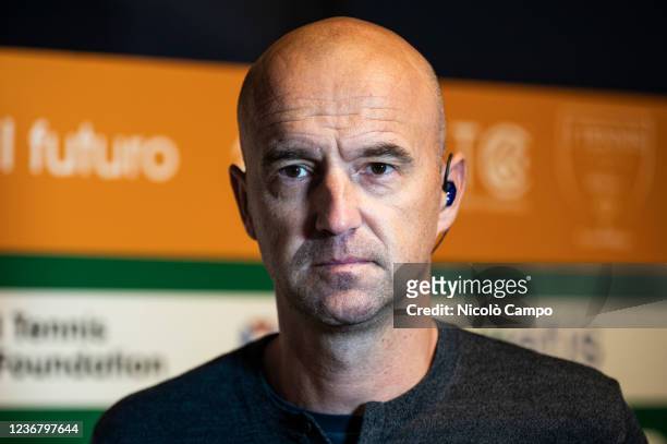 Ivan Ljubicic, tennis coach and former professional tennis player, looks on during the press conference for the presentation of the book 'I Tennis...