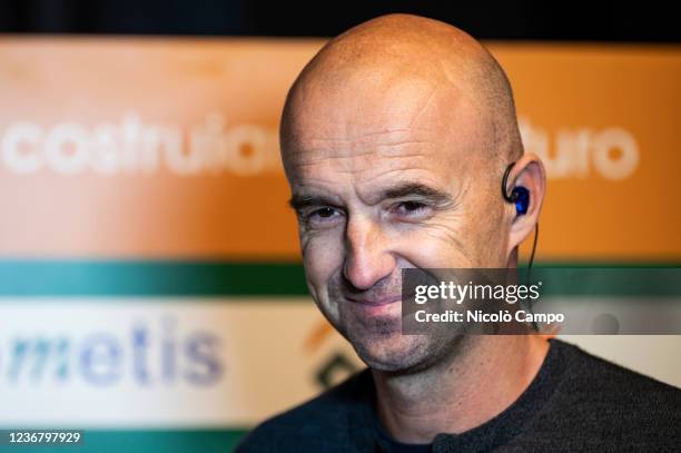 Ivan Ljubicic, tennis coach and former professional tennis player, smiles during the press conference for the presentation of the book 'I Tennis...