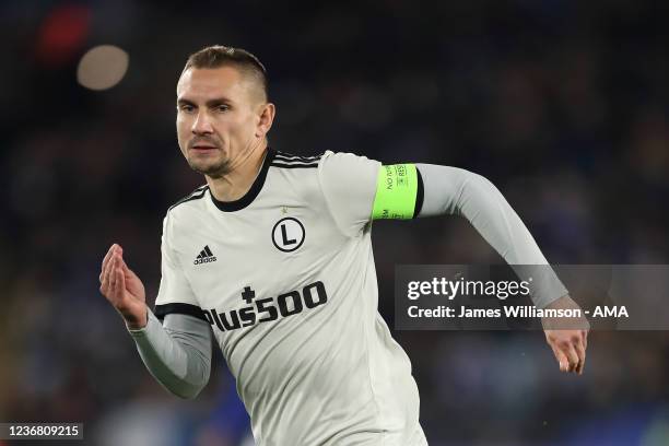 Artur Jedrzejczyk of Legia Warsaw during the UEFA Europa League group C match between Leicester City and Legia Warszawa at Leicester City Stadium on...