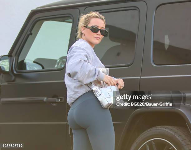 Hilary Duff is seen on November 26, 2021 in Los Angeles, California.