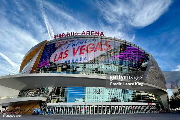 General view outside T-Mobile Arena ahead of the Continental Tire Challenge between the Duke Blue Devils and the Gonzaga Bulldogs on November 26,...