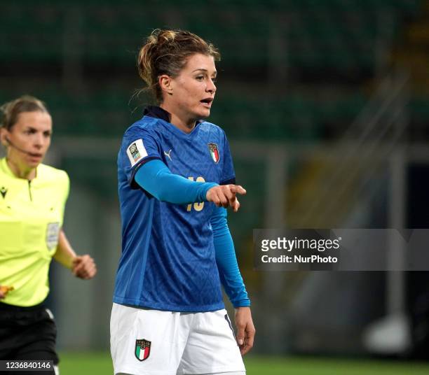 Cristiana Girelli of Italy, women's national team, during the 2023 World Cup qualifying match between Italy and Switzerland on November 26, 2021...