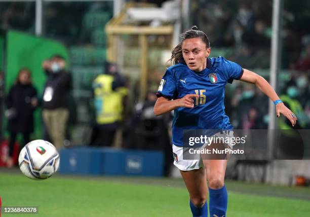 Annamaria Serturini of Italy, women's national team, during the 2023 World Cup qualifying match between Italy and Switzerland on November 26, 2021...