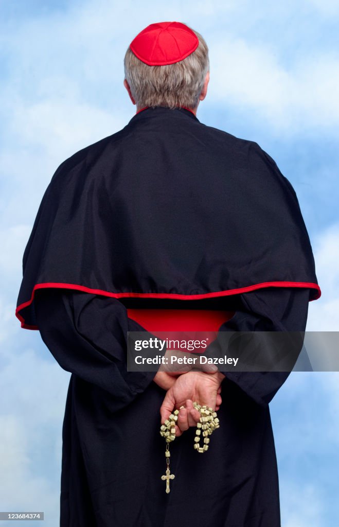 Rear of roman catholic cardinal