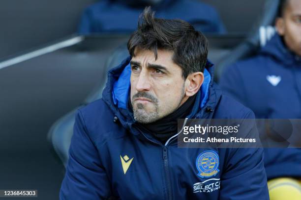 Reading manager Veljko Paunovic sits on the bench during the Sky Bet Championship match between Swansea City and Reading at the Swansea.com Stadium...