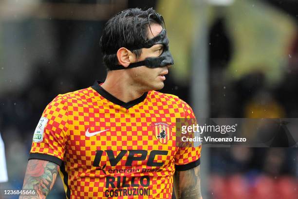 Gianluca Lapadula player of Benevento, during the match of the Italian Serie A championship between Benevento vs Reggina, final result Benevento 4,...